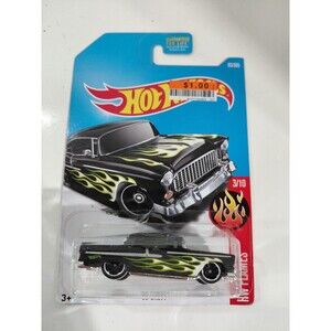 NIP Hot Wheels Flames 1:64 Die Cast 1955 Chevrolet Bel Air Classic Car
